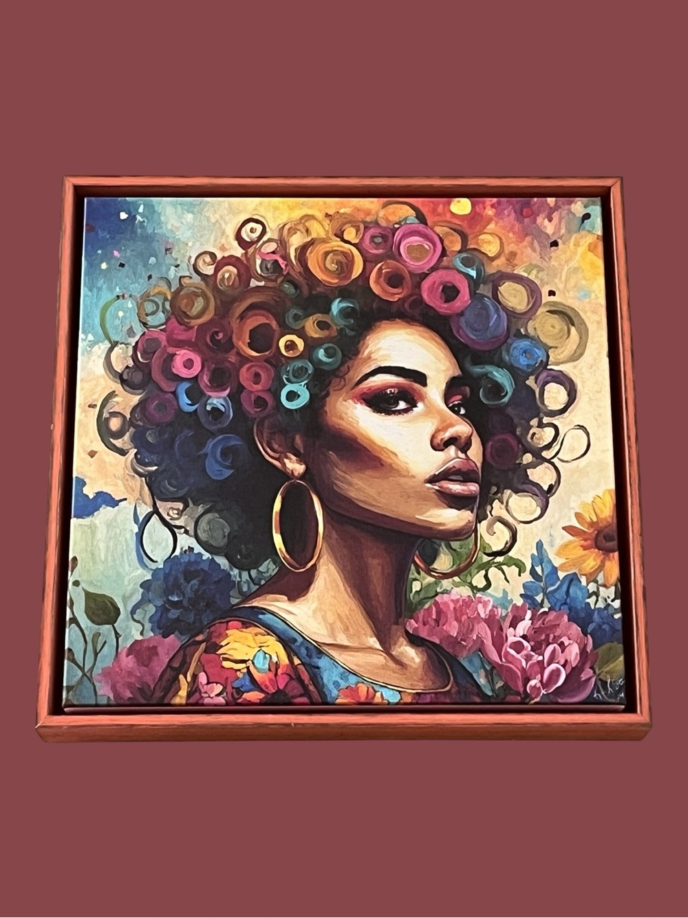 STOXX Galeria De Arte Original Digital Art Canvas | “Curls” | Shadow Box Frame